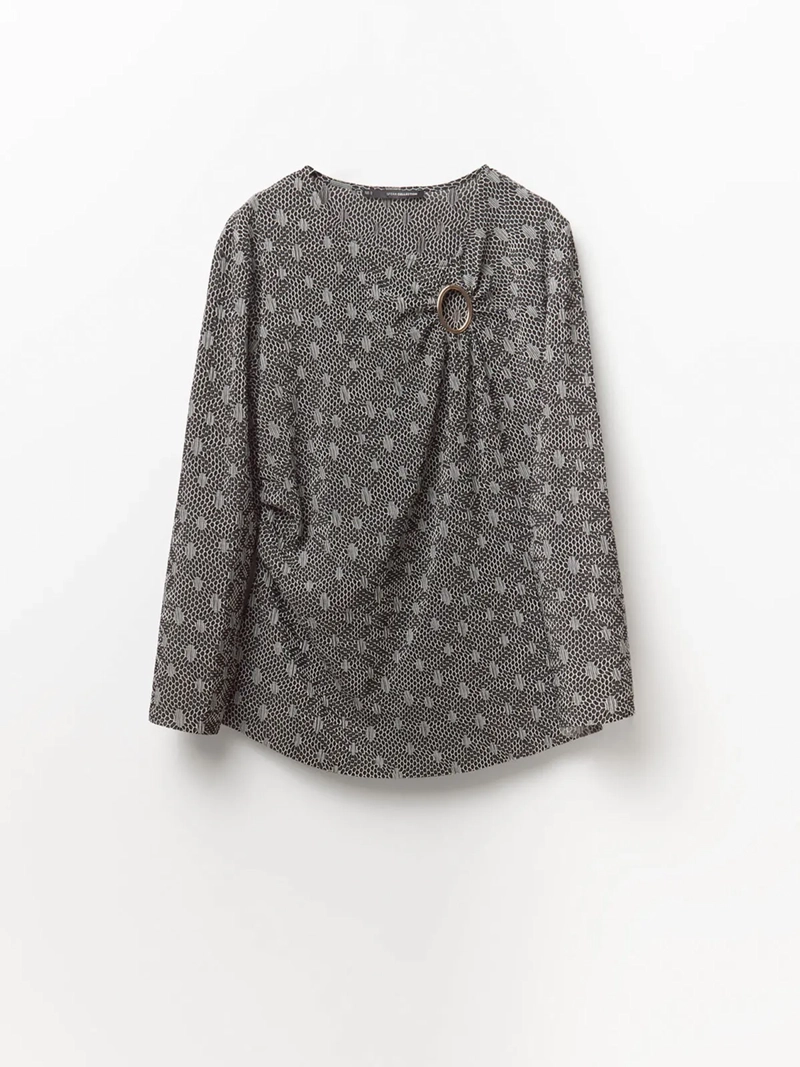 POLERA MUJER SFERA PLISADA PRINT - 3