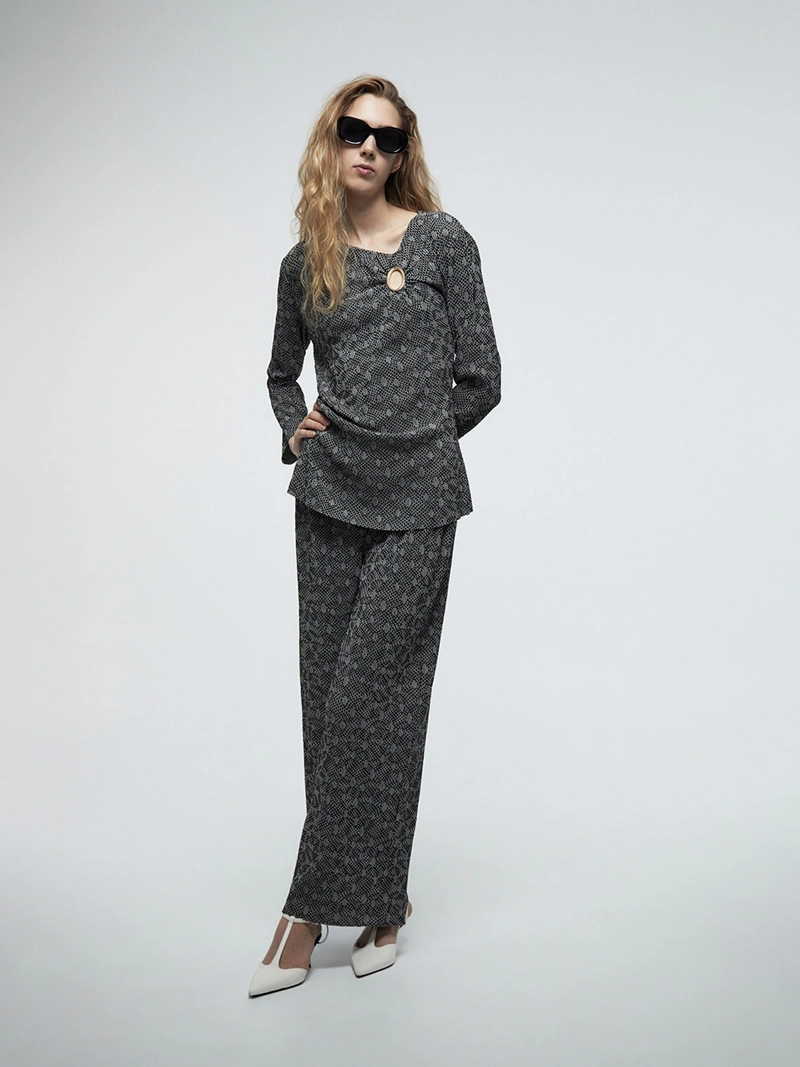 PANTALÓN MUJER SFERA PLISADO PRINT - 1