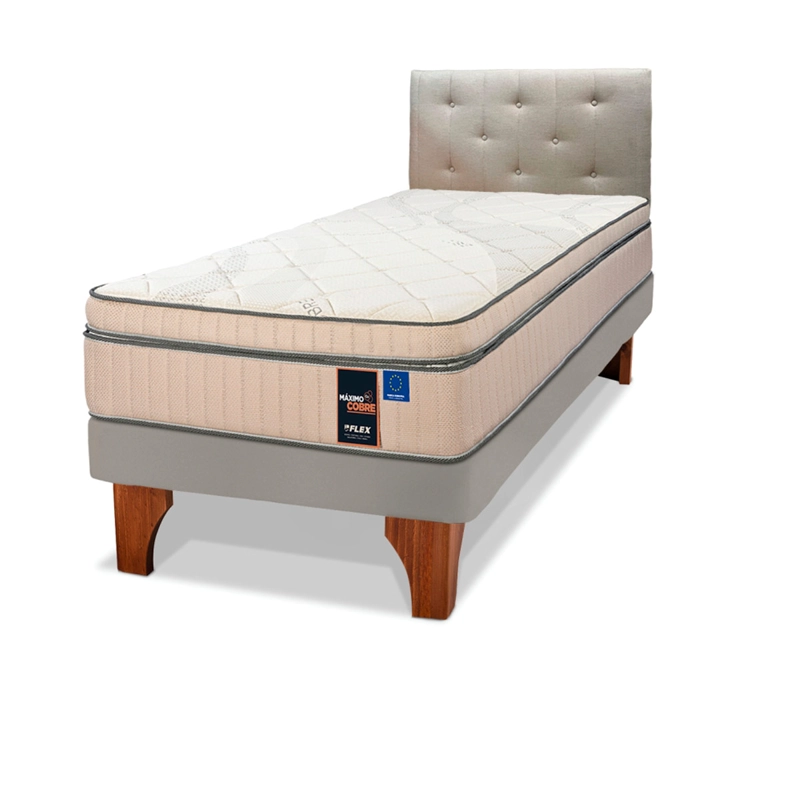CAMA EUROPEA FLEX MÁXIMO COBRE 1.5 PLAZAS + RESPALDO - 2