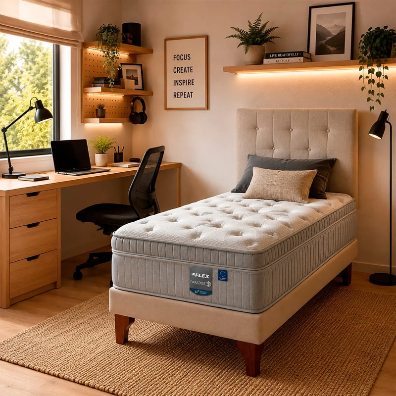 CAMA EUROPEA FLEX PARADISE 1.5 PLAZAS + RESPALDO - 5