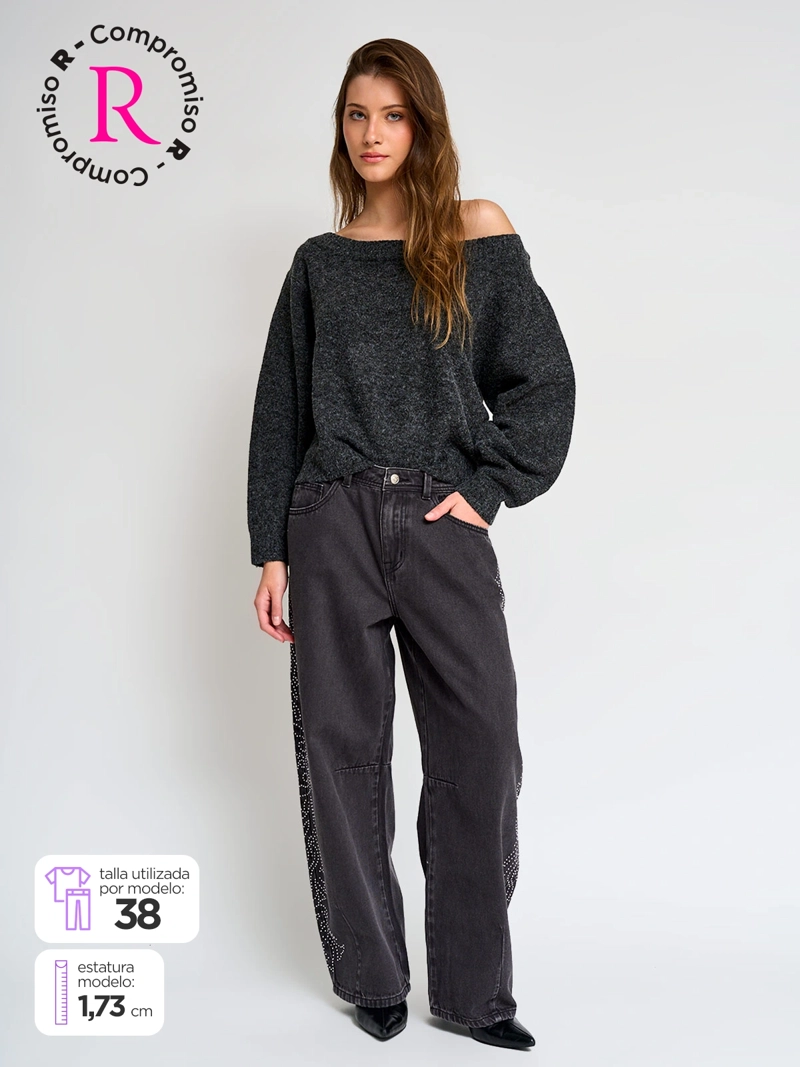 JEANS MUJER INDEX ALGODÓN TACHAS - 1