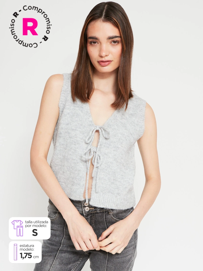 CARDIGAN MUJER INDEX SIN MANGAS - 1
