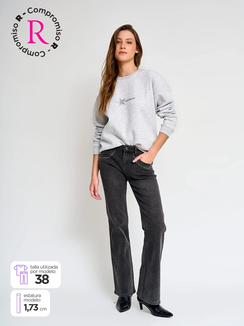 JEANS MUJER INDEX ALGODÓN APLICACIONES - 1