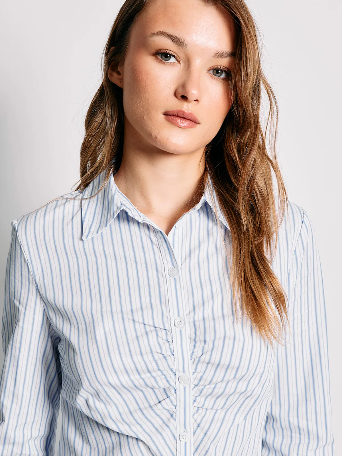 BLUSA MUJER INDEX ALGODÓN MANGA LARGA ENTALLADA - 3