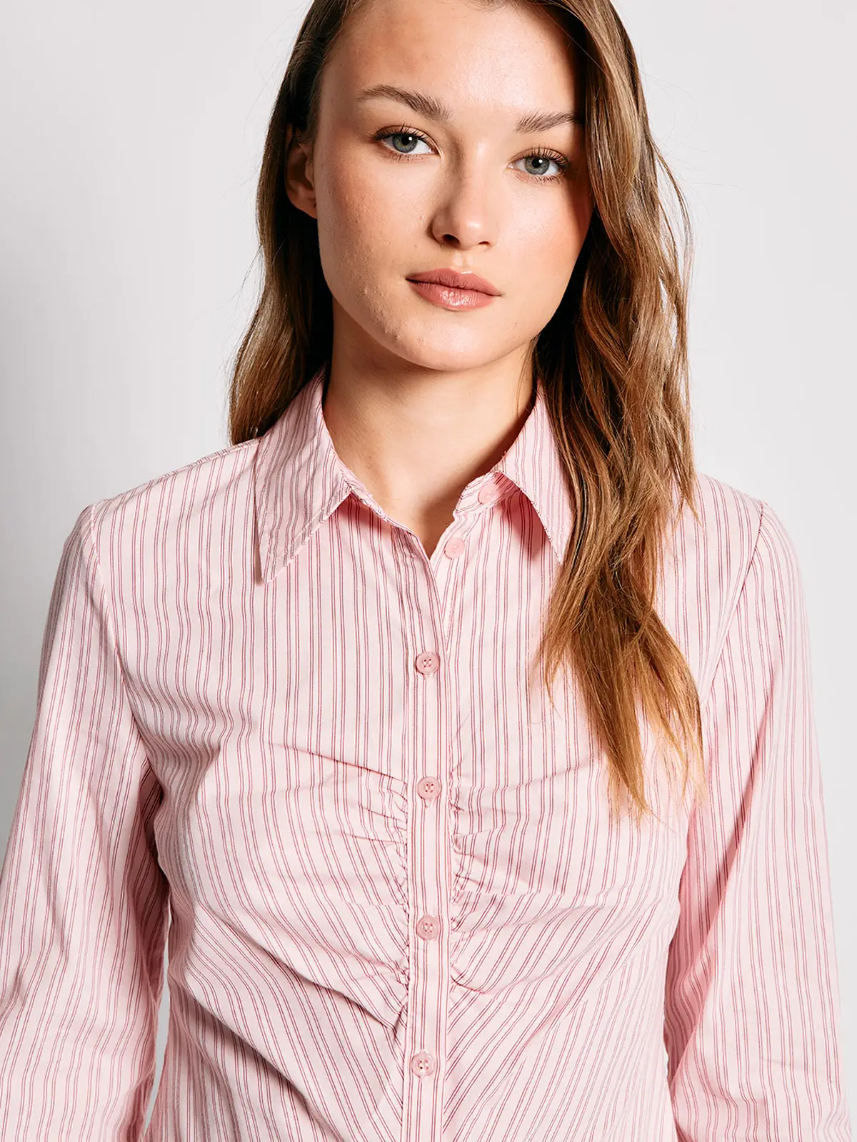 BLUSA MUJER INDEX ALGODÓN MANGA LARGA ENTALLADA - 3
