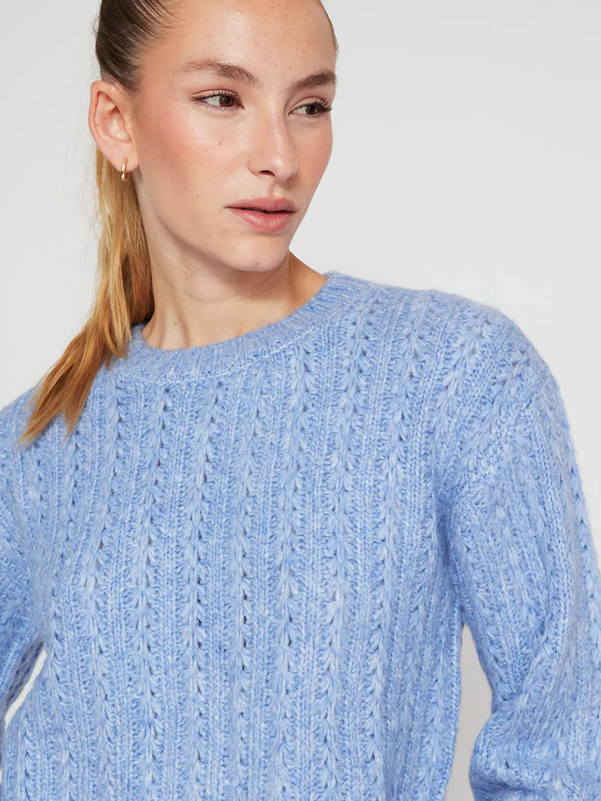 SWEATER MUJER INDEX MANGA LARGA TRENZADO - 3