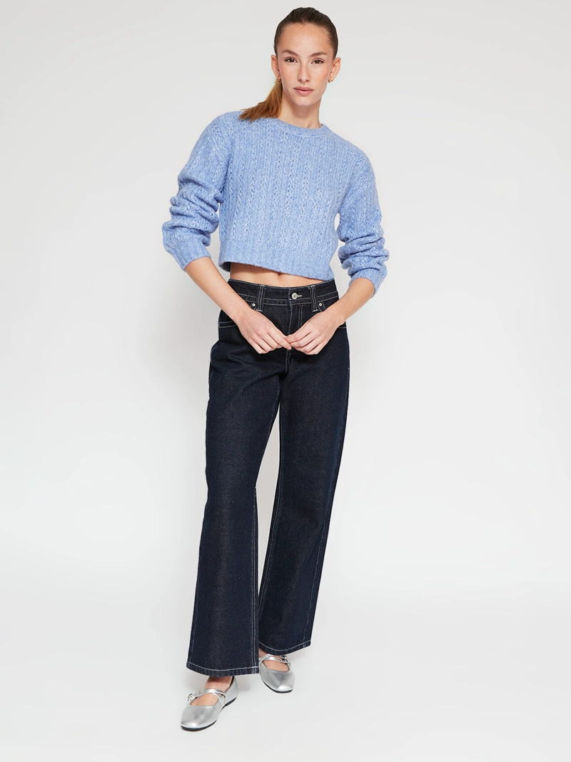 SWEATER MUJER INDEX MANGA LARGA TRENZADO - 4