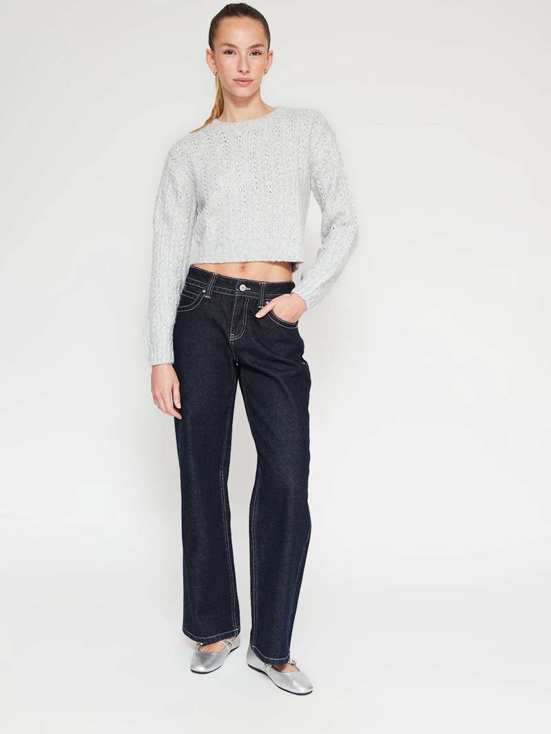 SWEATER MUJER INDEX MANGA LARGA TRENZADO - 4