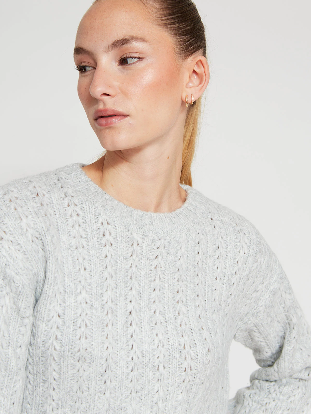 SWEATER MUJER INDEX MANGA LARGA TRENZADO - 3