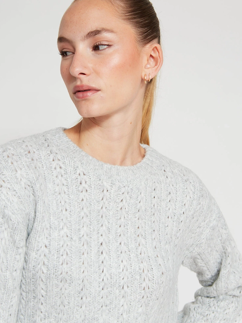 SWEATER MUJER INDEX MANGA LARGA TRENZADO - 3