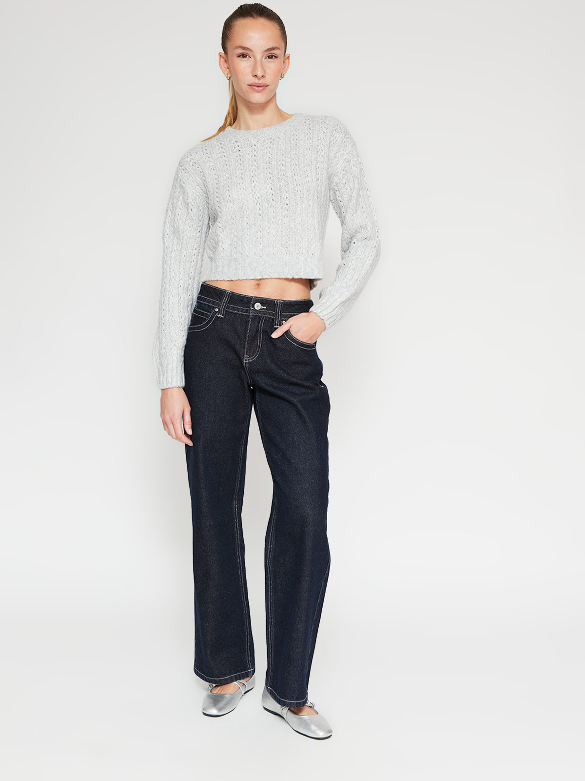 SWEATER MUJER INDEX MANGA LARGA TRENZADO - 4
