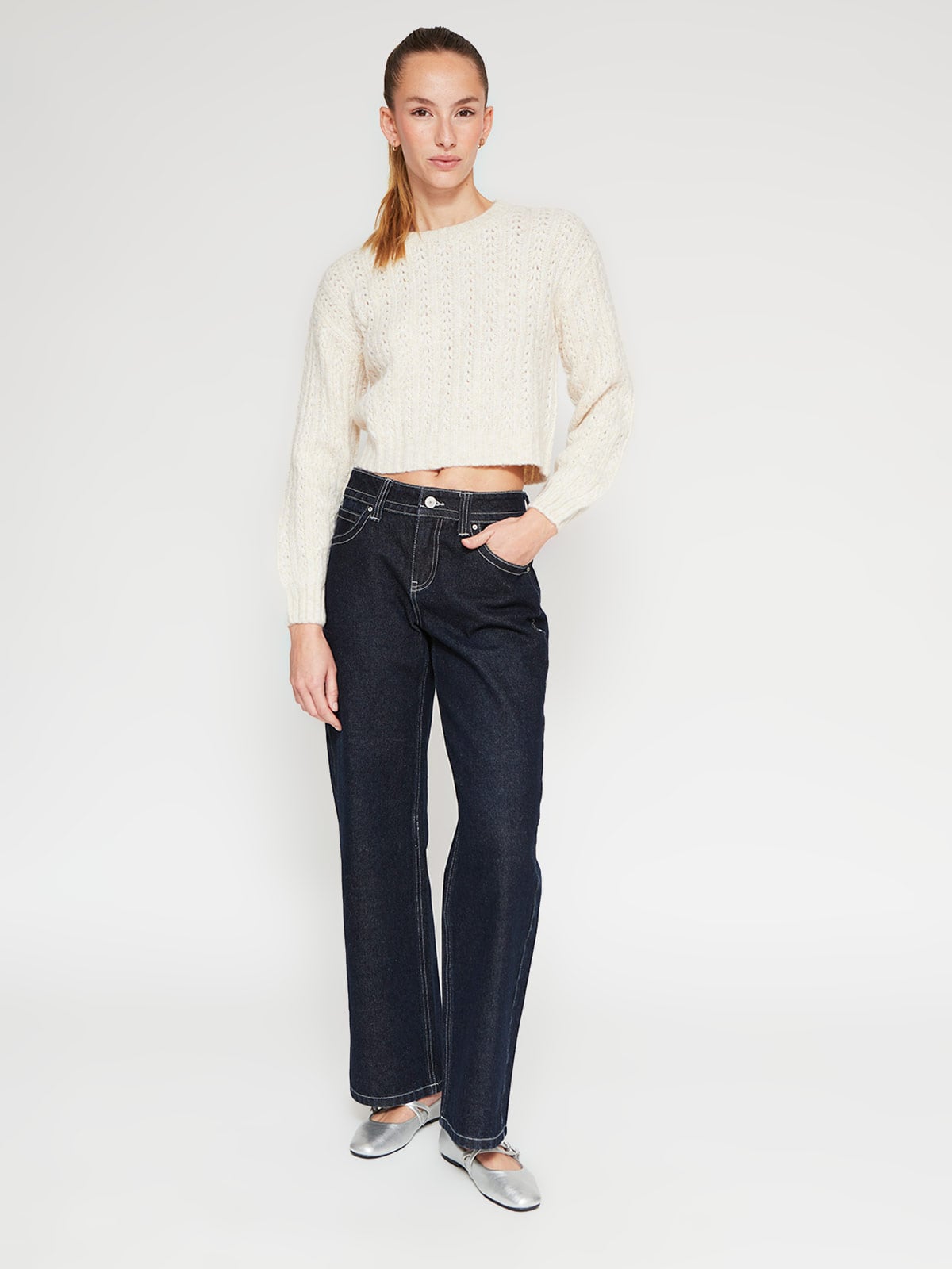 SWEATER MUJER INDEX MANGA LARGA TRENZADO - 4