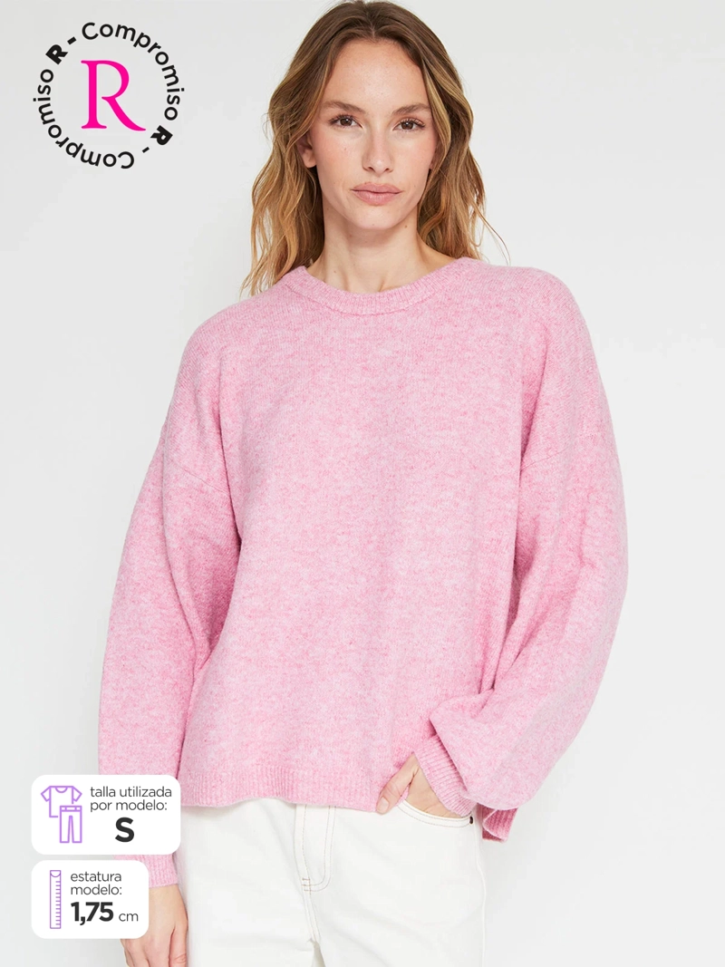 SWEATER MUJER INDEX MANGA LARGA LÍNEAS - 1