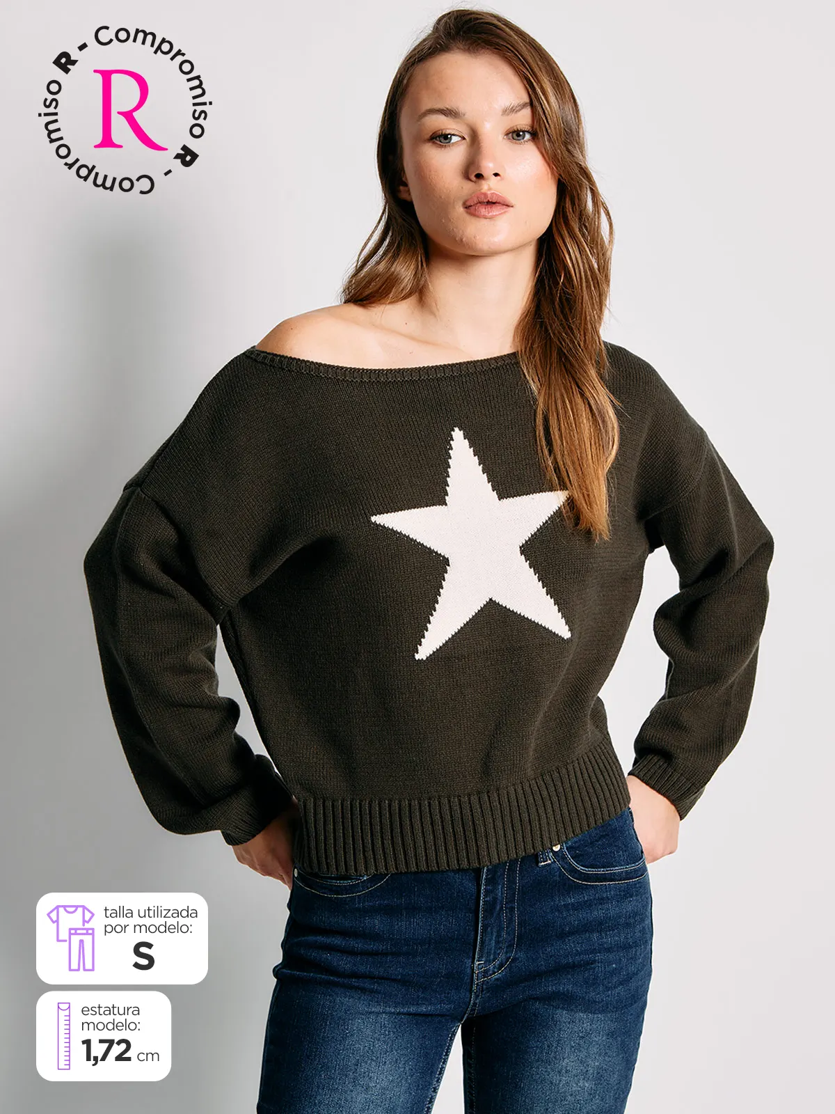 SWEATER MUJER INDEX ALGODÓN MANGA LARGA DISEÑO - 1