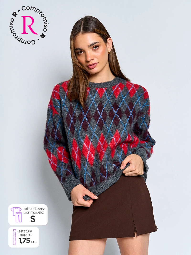 SWEATER MUJER INDEX MANGA LARGA DISEÑO - 1