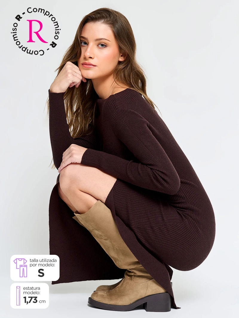 VESTIDO MUJER INDEX LARGO RIB - 2