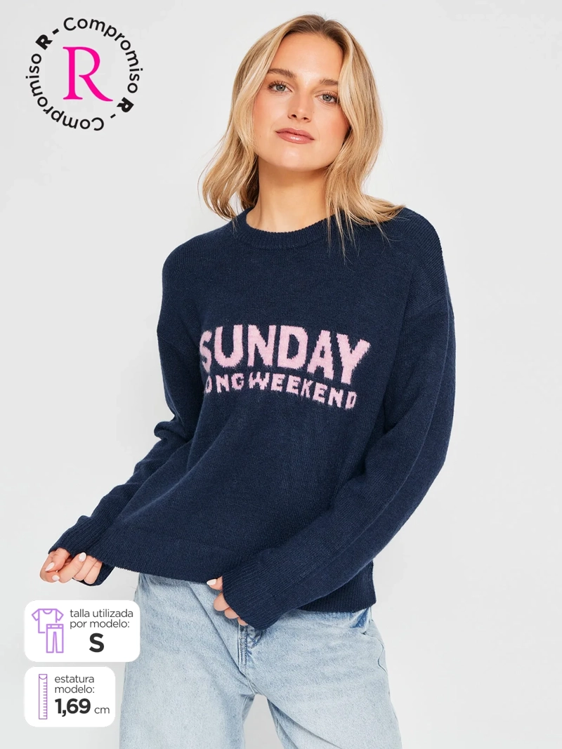 SWEATER MUJER INDEX MANGA LARGA DISEÑO