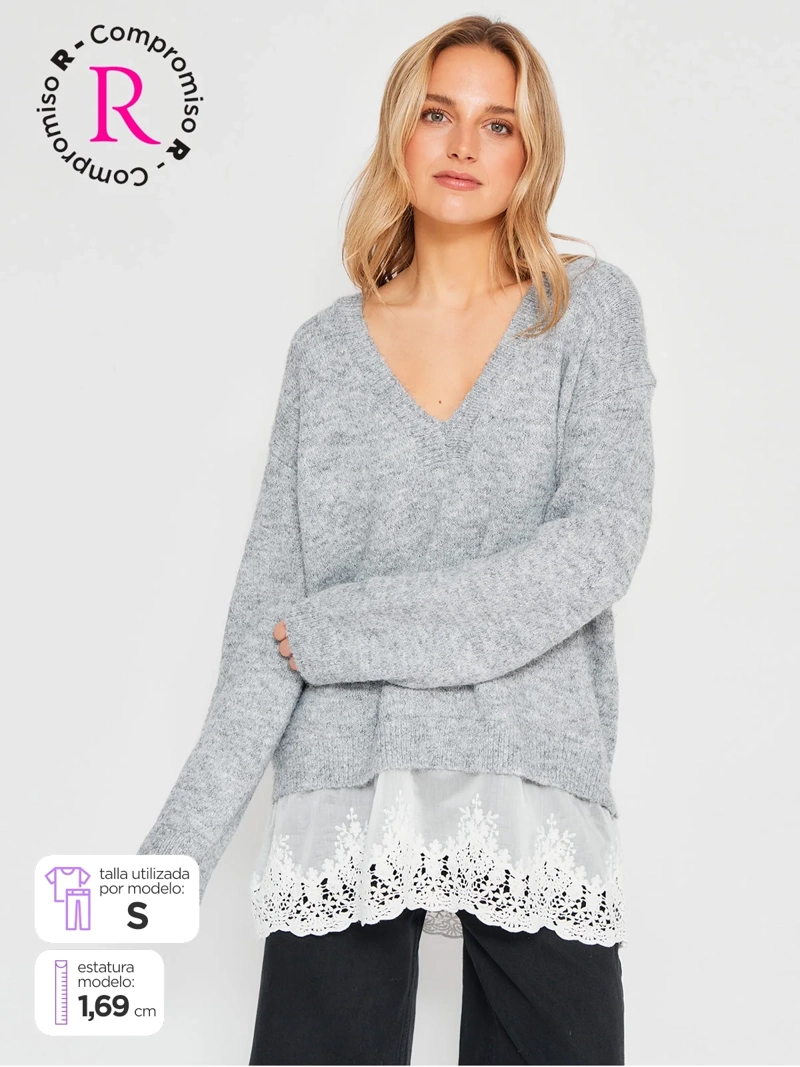 SWEATER MUJER INDEX MANGA LARGA VUELOS - 1