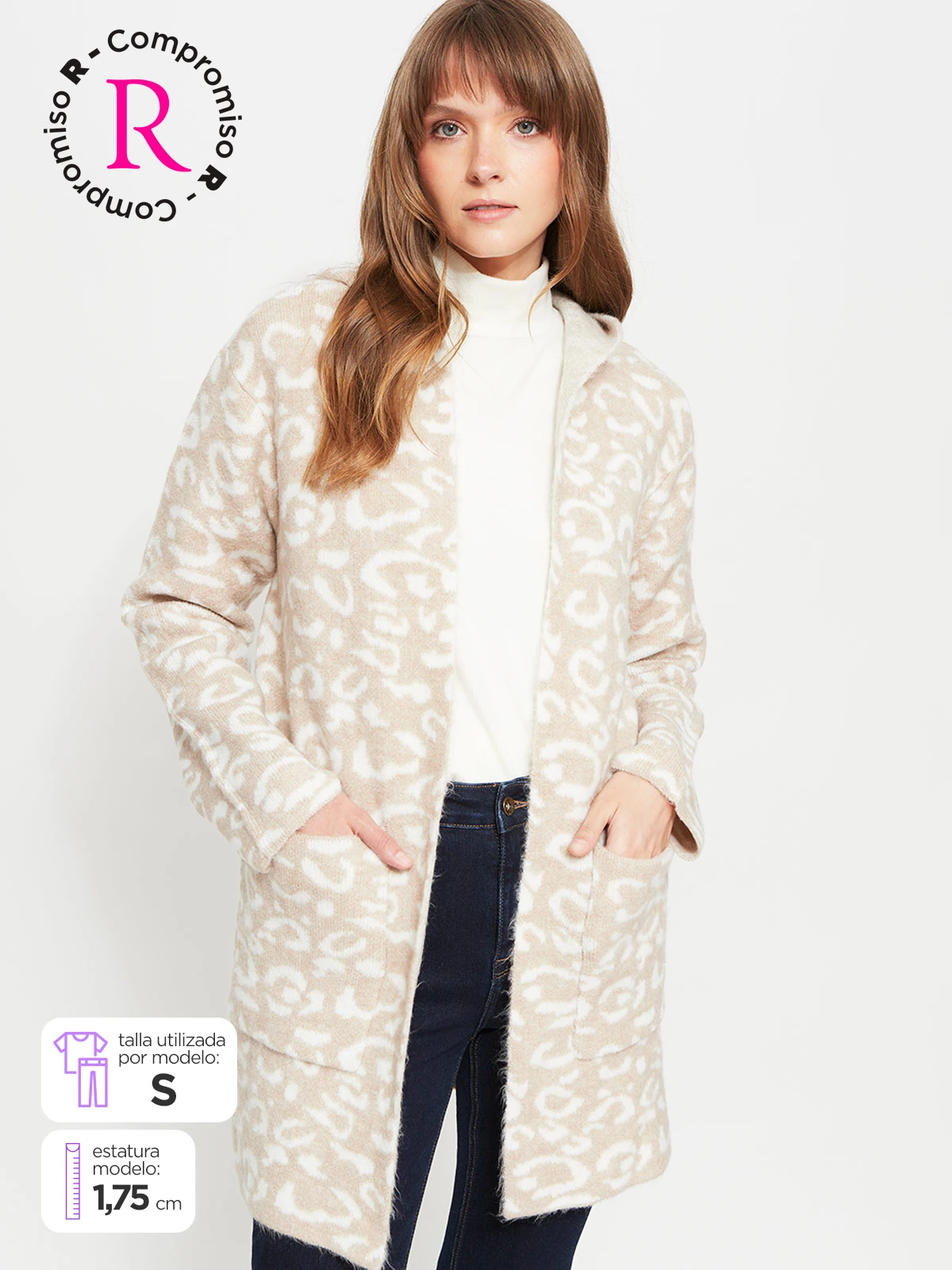 CARDIGAN MUJER AZIZ CON GORRO - 1