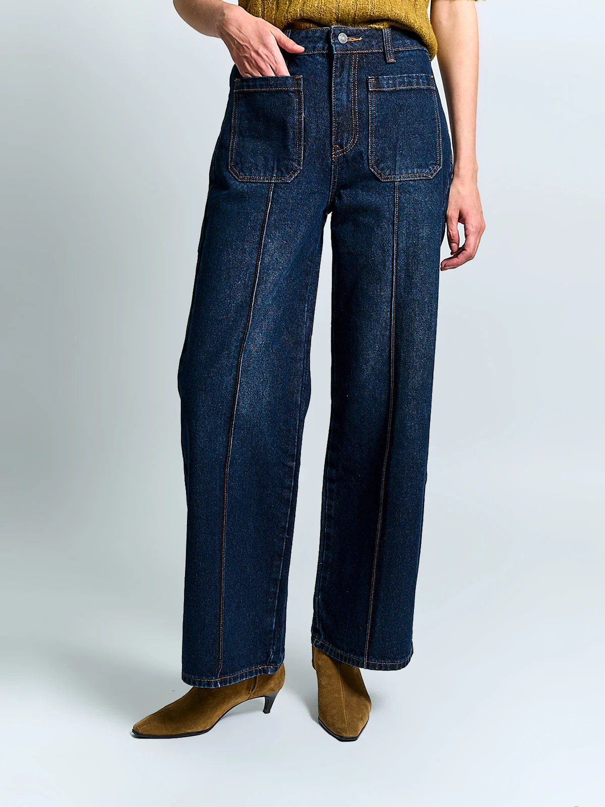 JEANS MUJER MARQUIS ALGODÓN WIDE LEG BOLSILLOS - 2