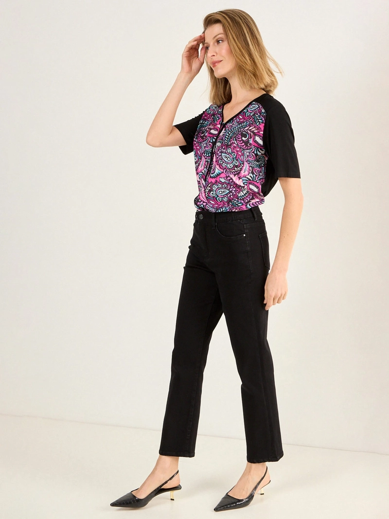 POLERA MUJER MA GRIFFE ESCOTE EN V MANGA CORTA - 2
