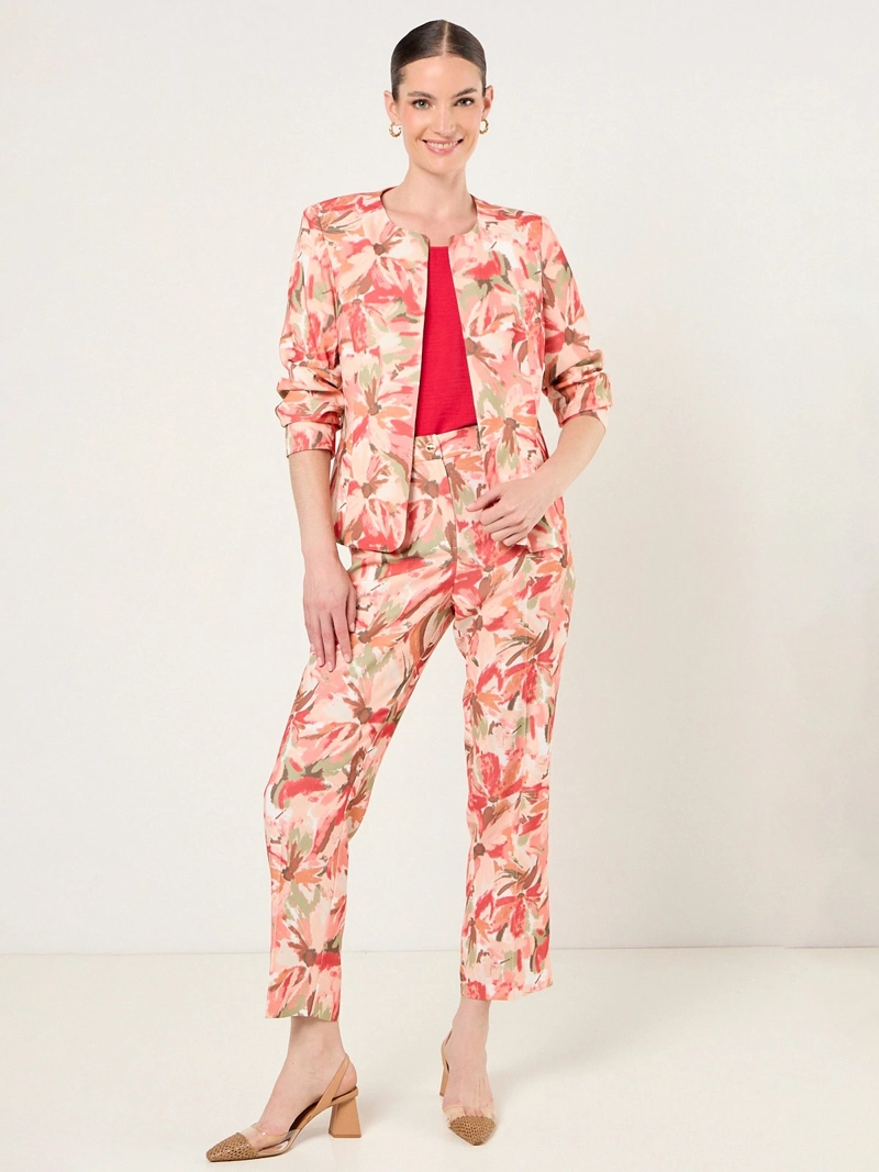 MA GRIFFE BLAZER MUJER MA GRIFFE CUELLO REDONDO ESTAMPADO