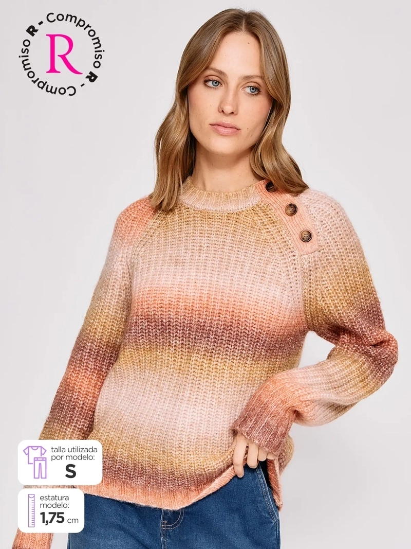 SWEATER MUJER REGATTA MANGA LARGA BOTONES