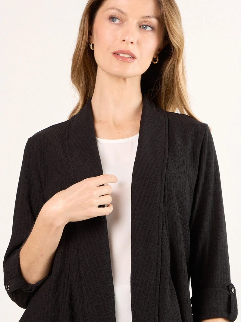 TAPADO MUJER MA GRIFFE MANGA LARGA TEXTURADA SOLAPA - 5