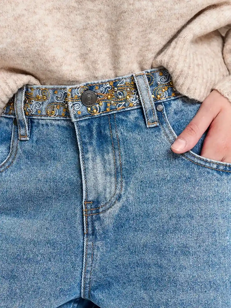 JEANS MUJER INDEX ALGODÓN CINTURÓN APLICACIONES - 4