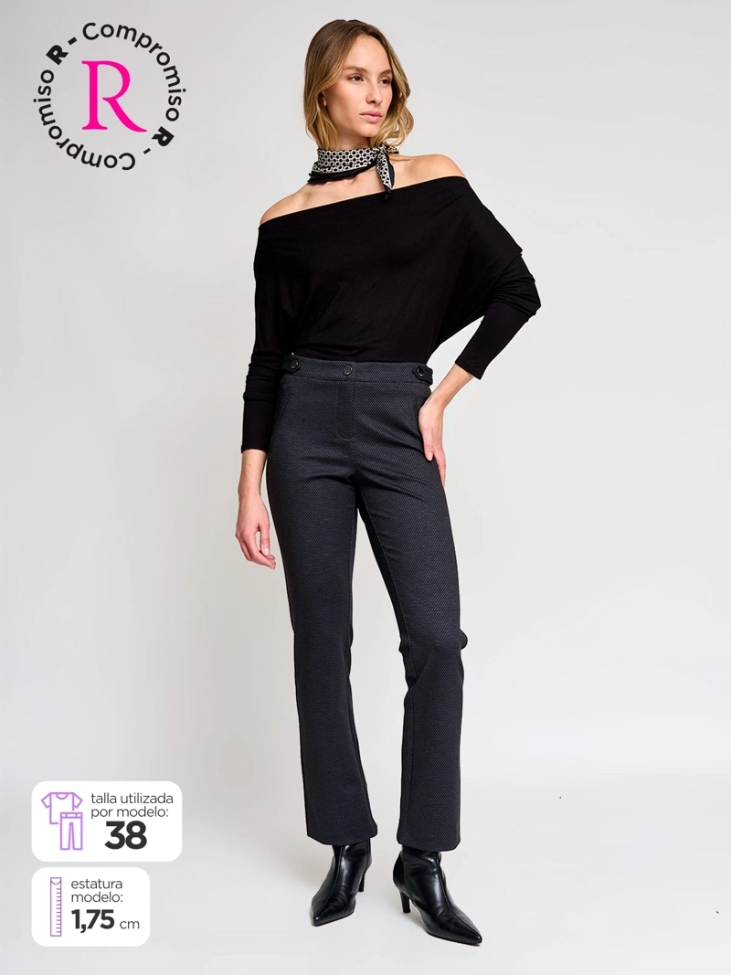 PANTALÓN MUJER CACHAREL RECTO TIPO CALZA