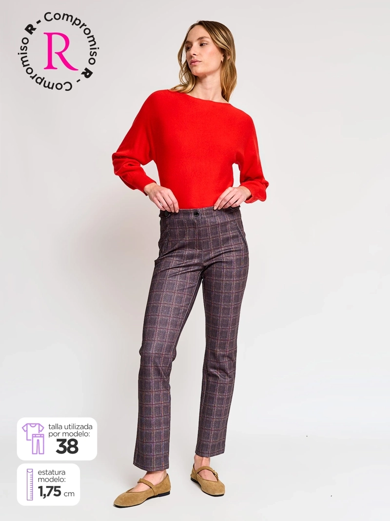 PANTALÓN MUJER CACHAREL RECTO TIPO CALZA - 1