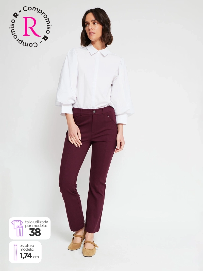 PANTALÓN MUJER CACHAREL RECTO TIPO CALZA