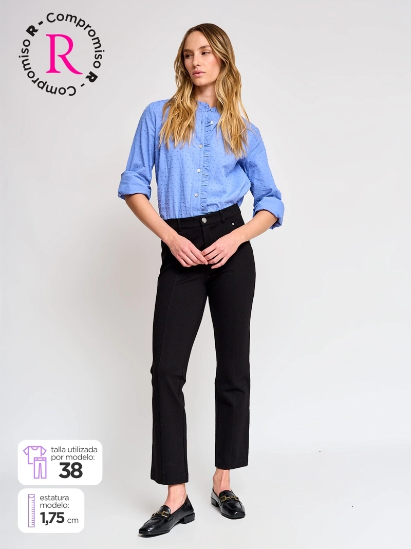 PANTALÓN MUJER CACHAREL RECTO TIPO CALZA - 1