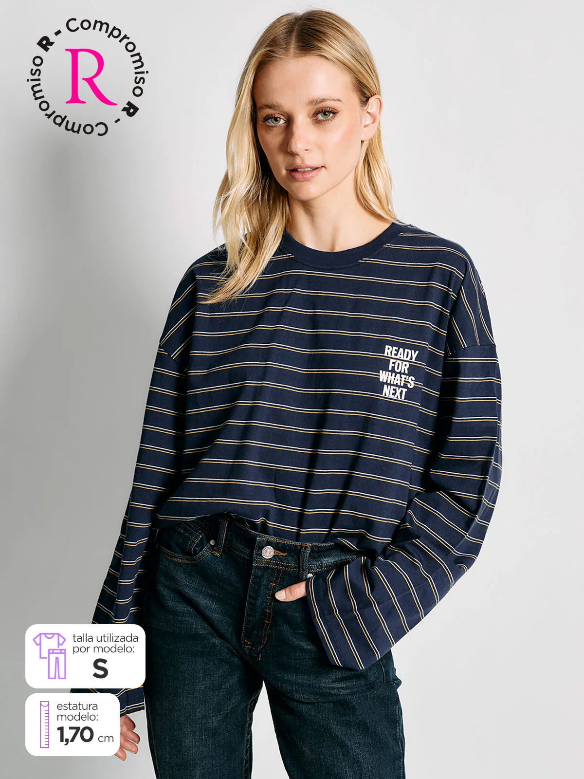 POLERA MUJER INDEX ALGODÓN MANGA LARGA ESTAMPADA - 1
