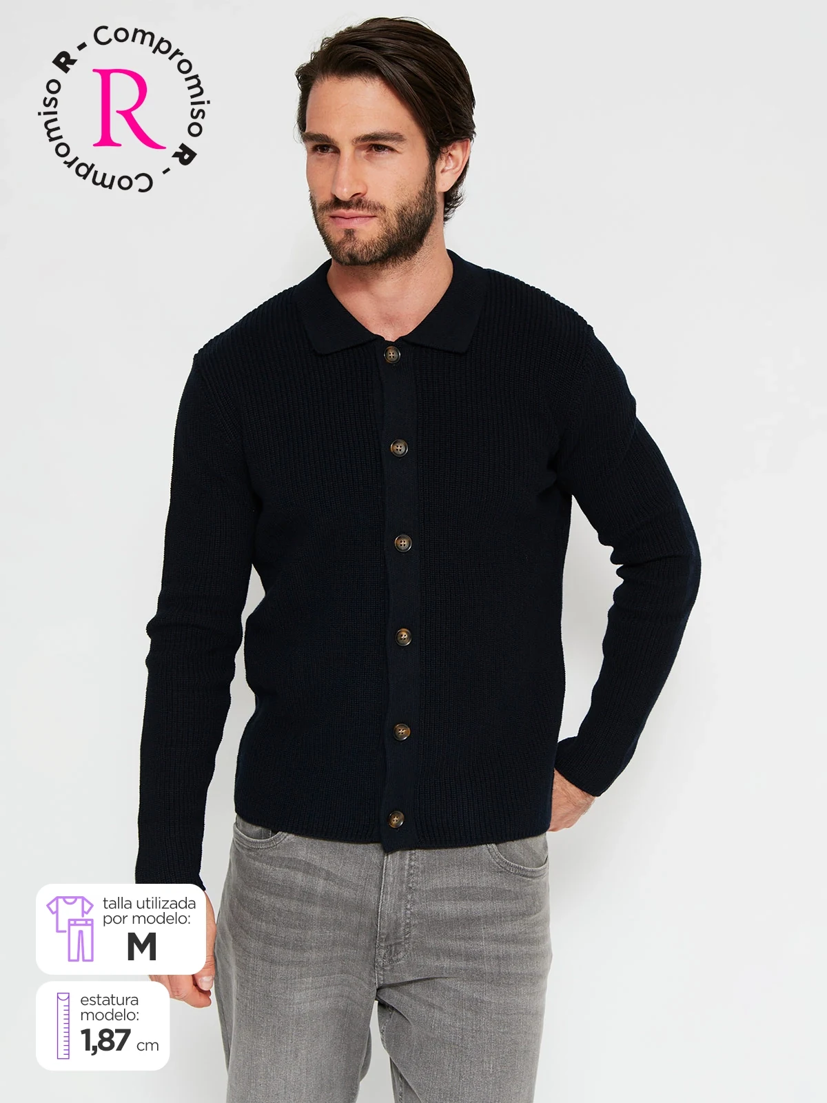 CARDIGAN HOMBRE MARQUIS ALGODÓN TEXTURA - 1