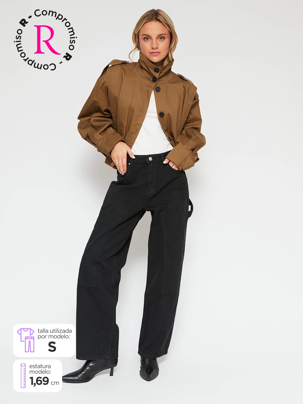 PANTALÓN MUJER INDEX ALGODÓN CORTES - 1