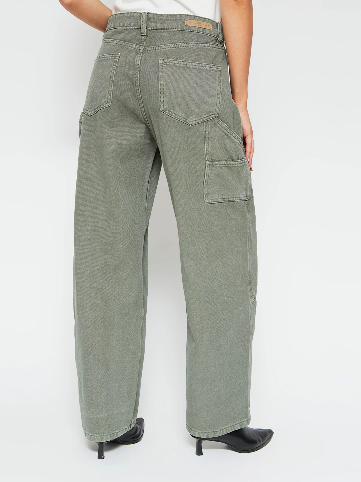 PANTALÓN MUJER INDEX ALGODÓN CORTES - 3
