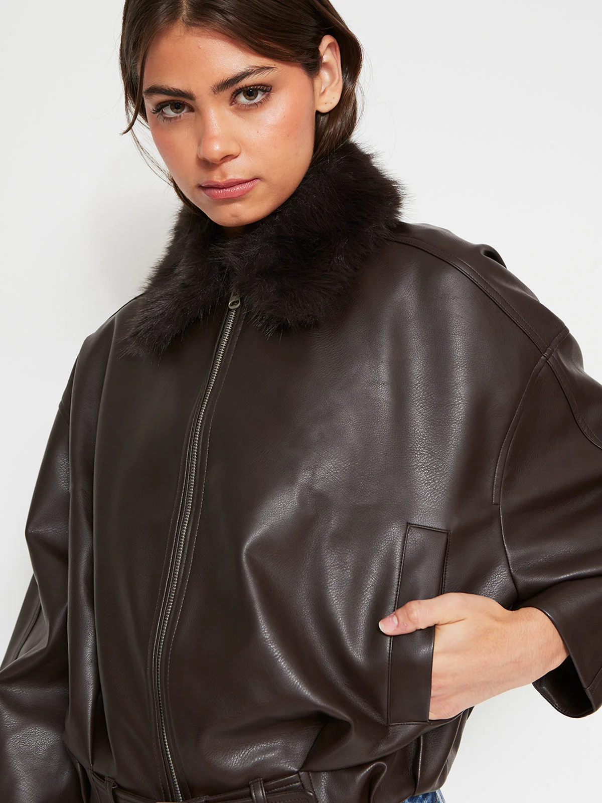 CHAQUETA MUJER INDEX CORTA EFECTO PIEL - 3