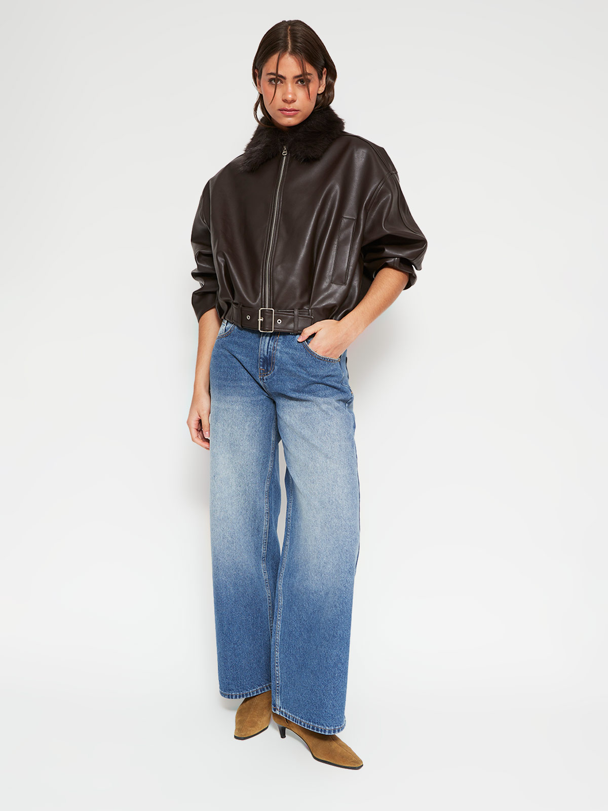 CHAQUETA MUJER INDEX CORTA EFECTO PIEL - 4