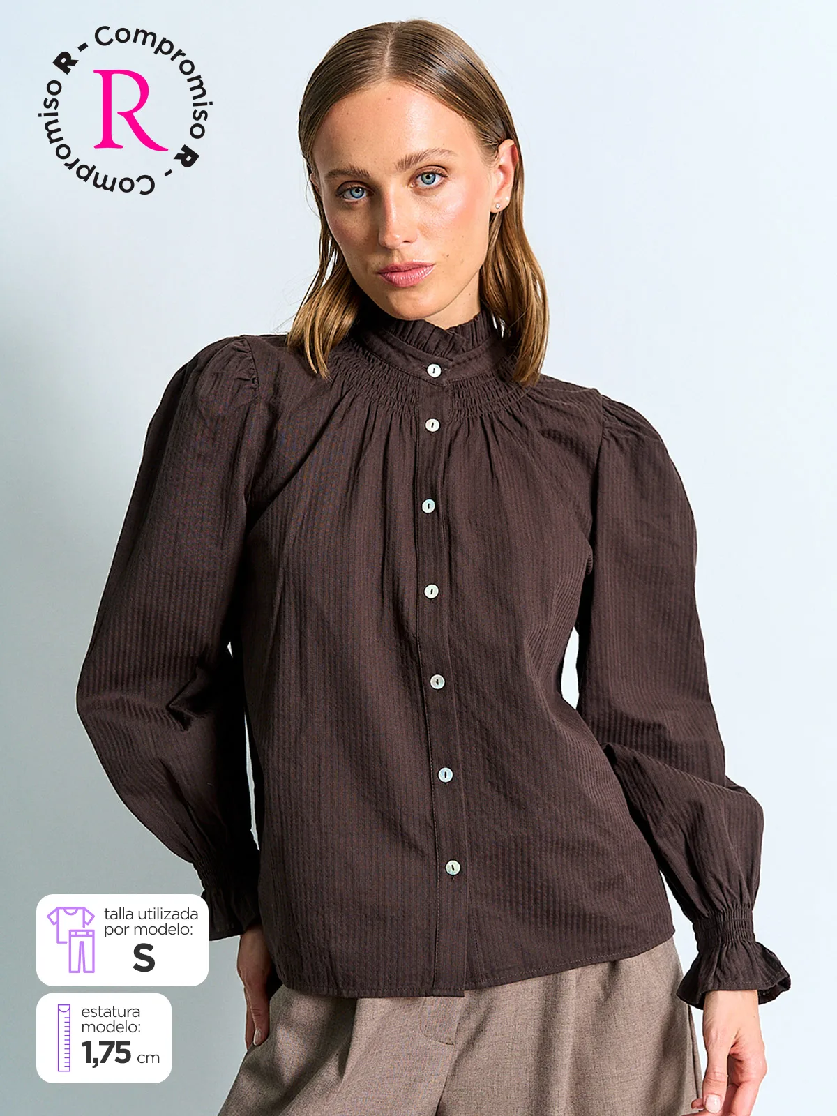 BLUSA MUJER MARQUIS ALGODÓN CUELLO PANAL - 1