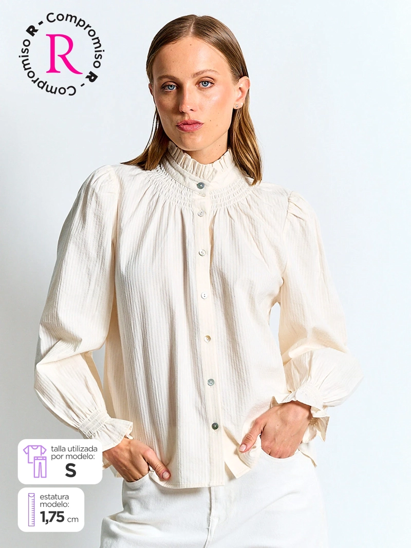 BLUSA MUJER MARQUIS ALGODÓN CUELLO PANAL - 2