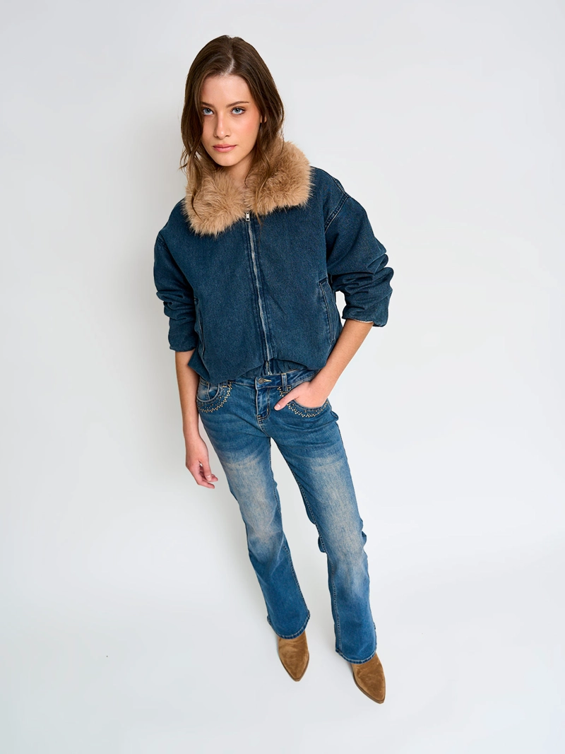 CHAQUETA MUJER INDEX ALGODÓN CORTA DENIM - 4