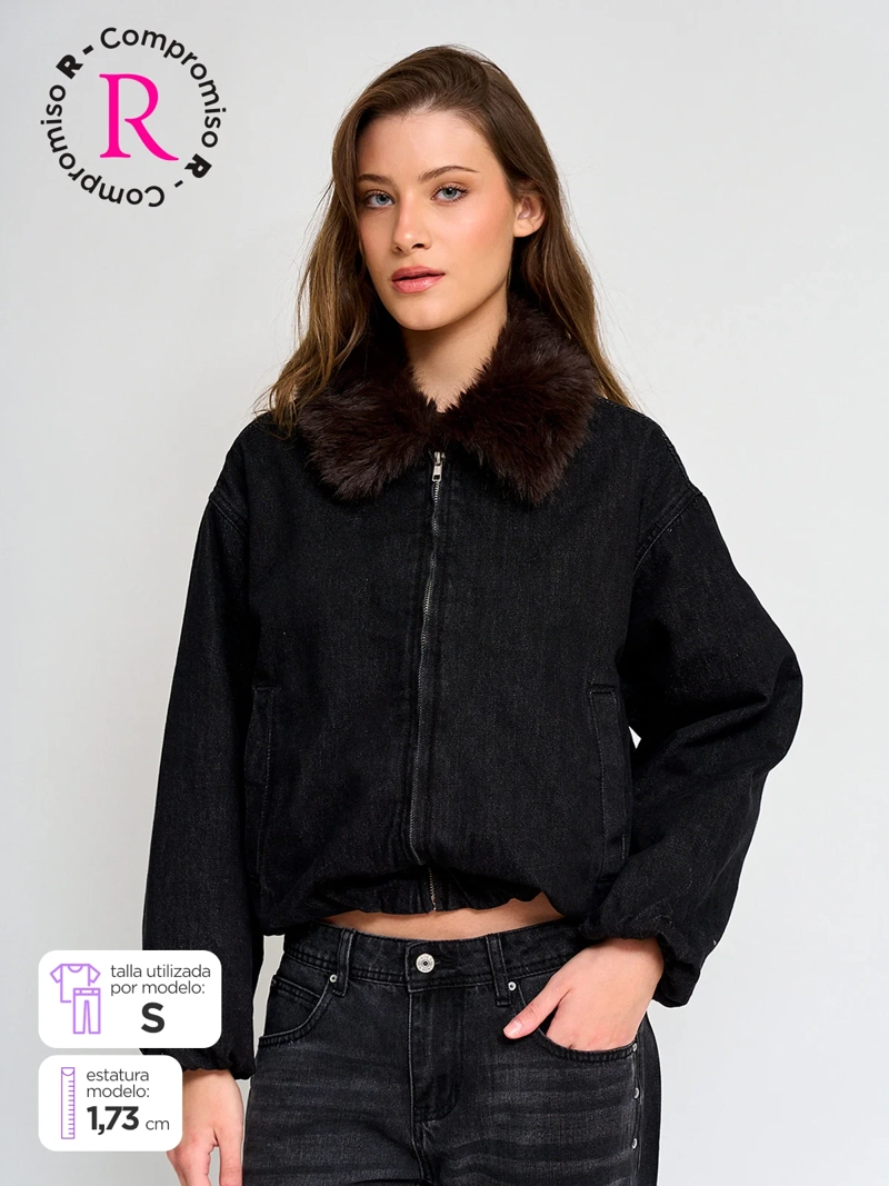 CHAQUETA MUJER INDEX ALGODÓN CORTA DENIM - 1
