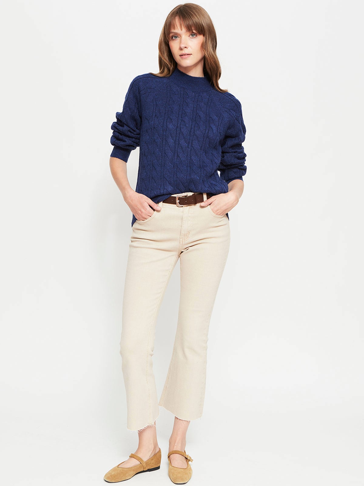 SWEATER MUJER REGATTA CUELLO REDONDO MANGA LARGA TRENZADO - 4