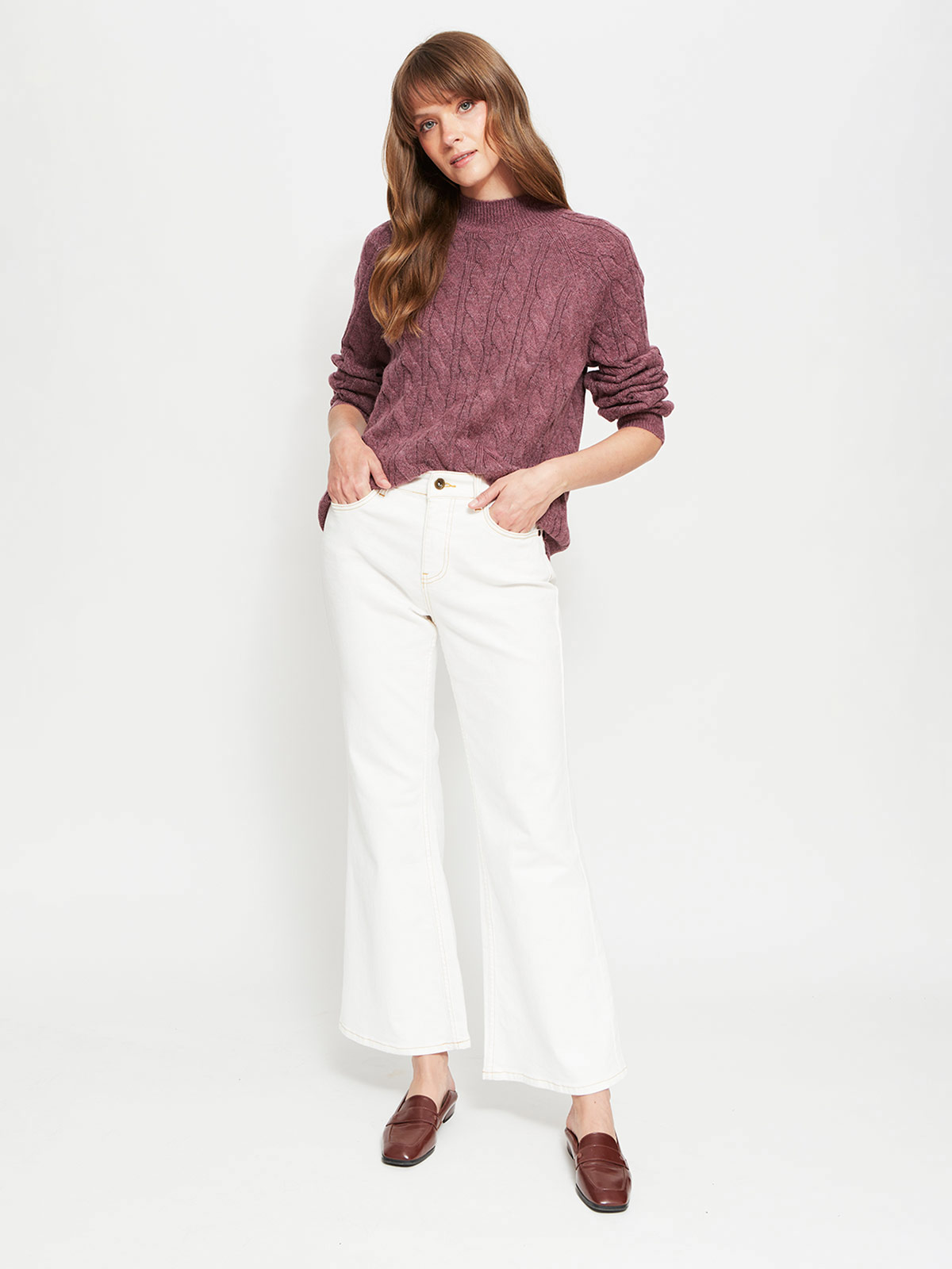 SWEATER MUJER REGATTA CUELLO REDONDO MANGA LARGA TRENZADO - 4