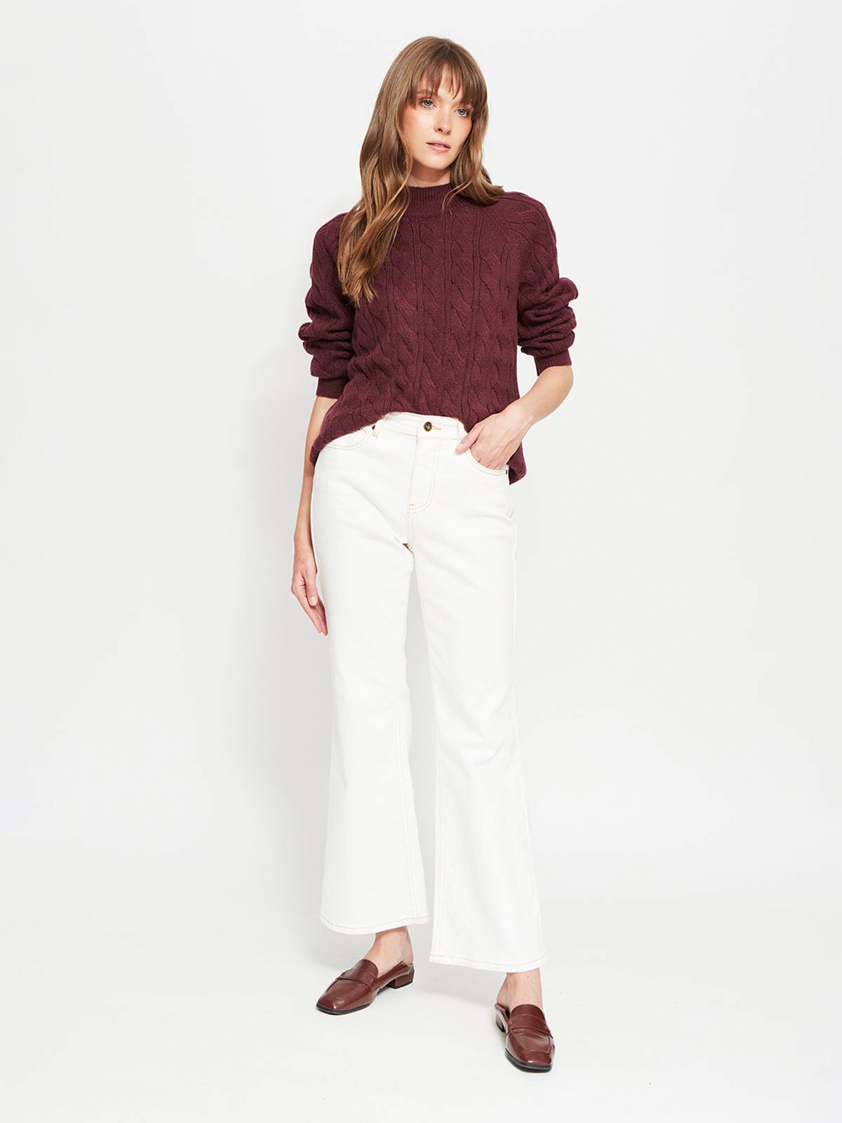 SWEATER MUJER REGATTA CUELLO REDONDO MANGA LARGA TRENZADO - 4