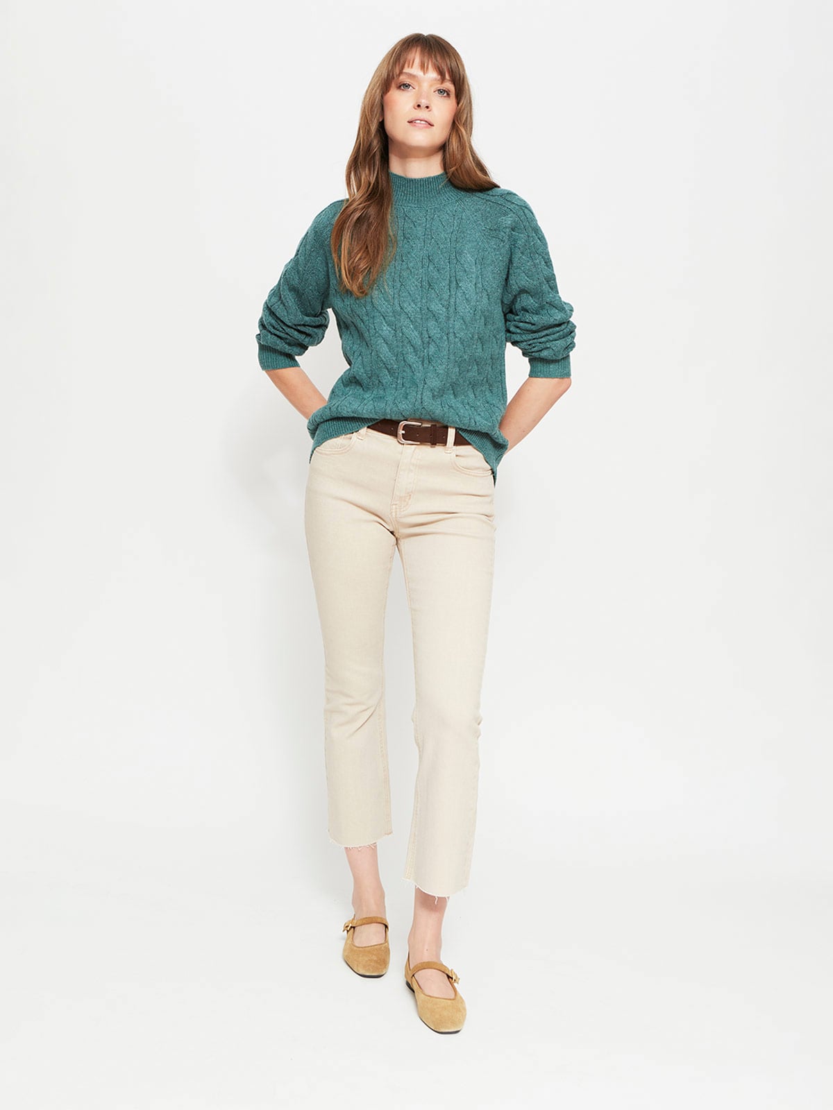 SWEATER MUJER REGATTA CUELLO REDONDO MANGA LARGA TRENZADO - 4