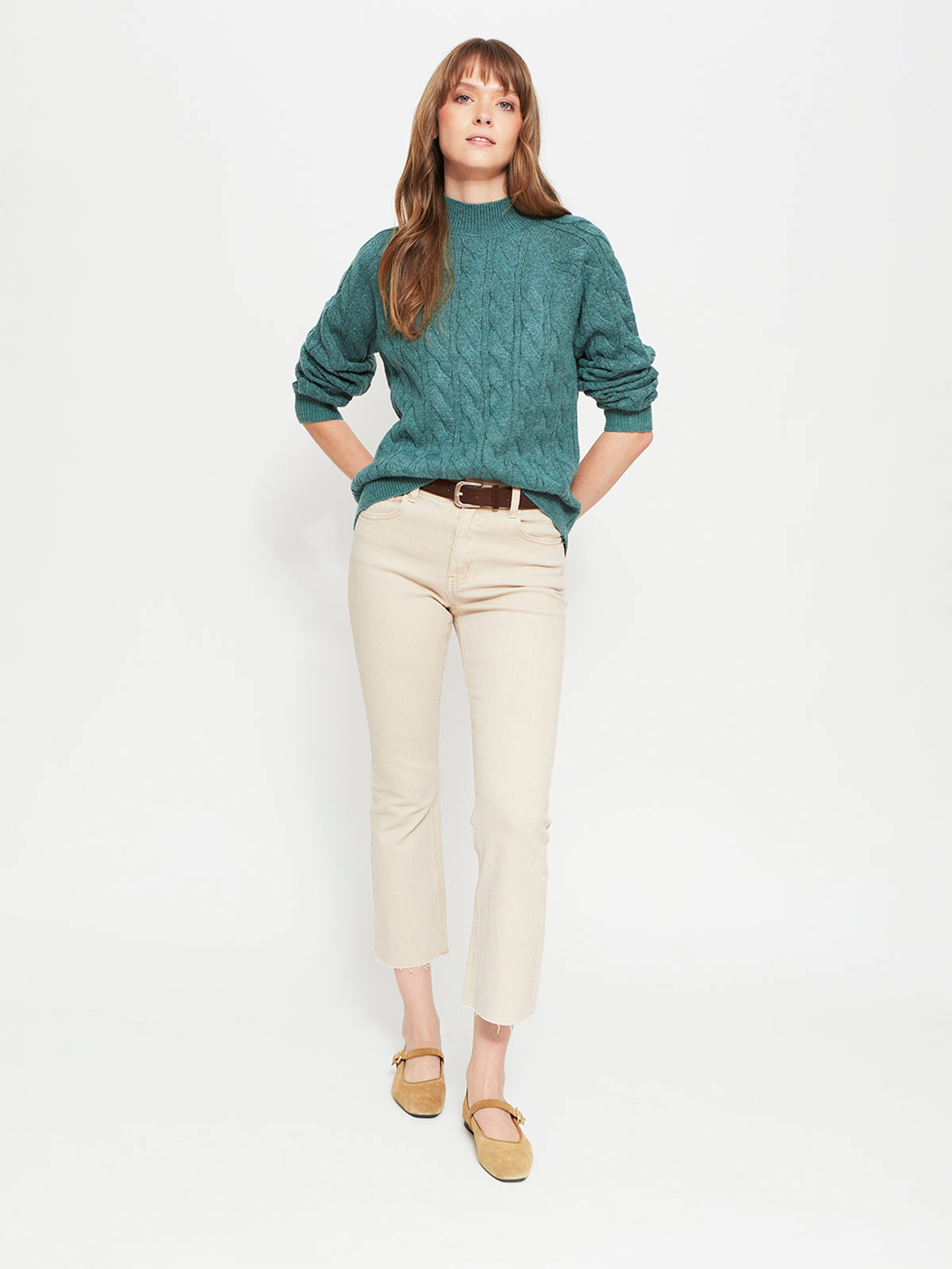 SWEATER MUJER REGATTA CUELLO REDONDO MANGA LARGA TRENZADO - 4