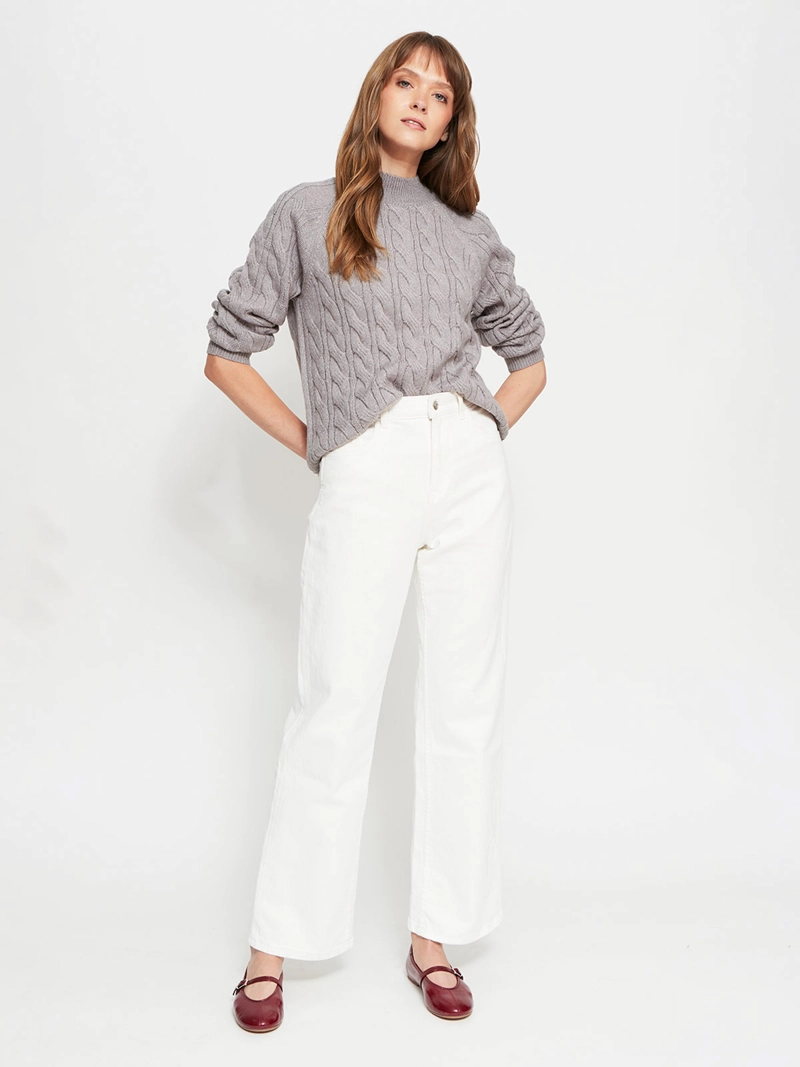 SWEATER MUJER REGATTA CUELLO REDONDO MANGA LARGA TRENZADO - 4