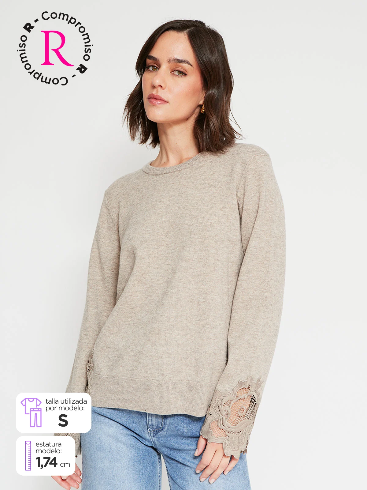 SWEATER MUJER TATIENNE MACRAMÉ - 1